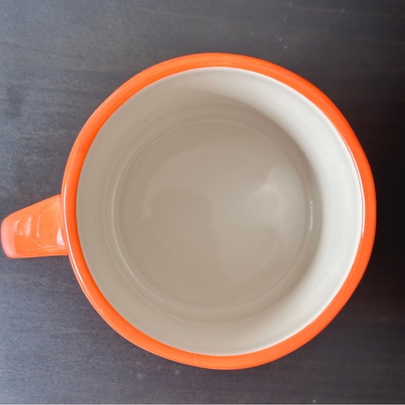 Anthropologie COLORWAY MONOGRAM "C" 14oz Mug Cup Orange White Alphabet Letter - Picture 4 of 5